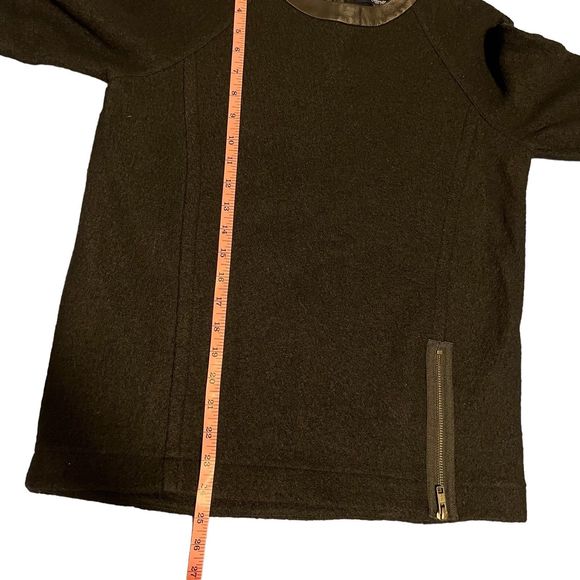 MADEWELL Structured Sweater Black Wool Leather Trim Size XXS - Picture 6 of 12